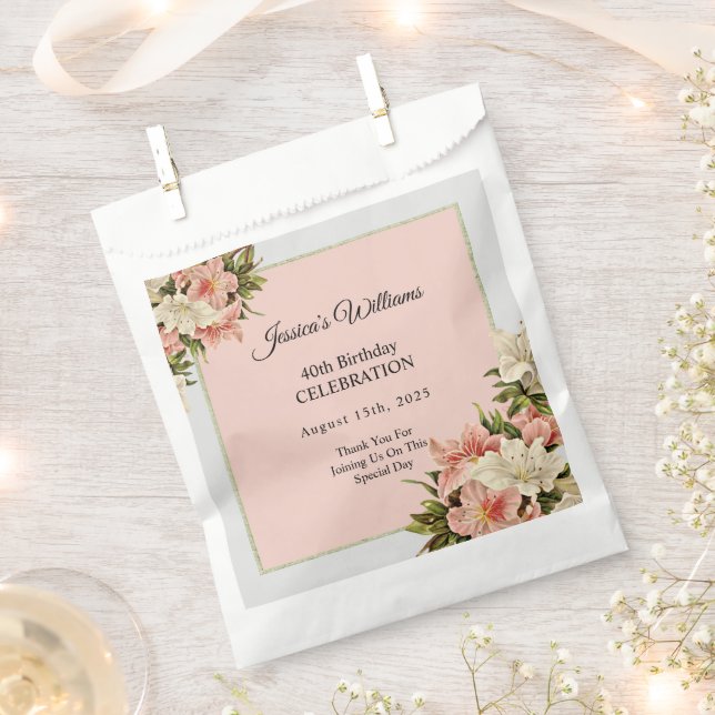 Blumendekorationen Weibliche Geburt Geschenktütchen (Ausgeschnitten)