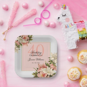 Blumendekorationen Weibliche Geburt Pappteller