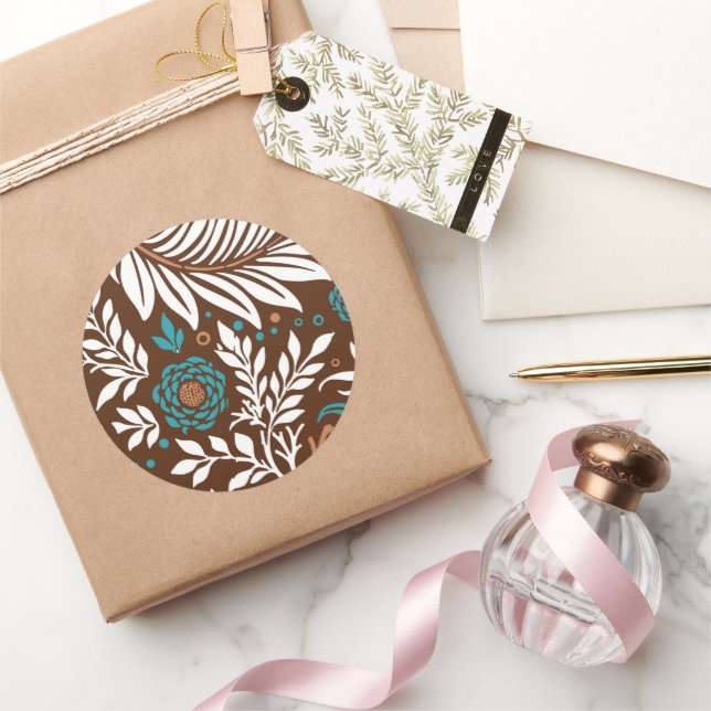 Blumendesign 23 runder aufkleber (Schenken)