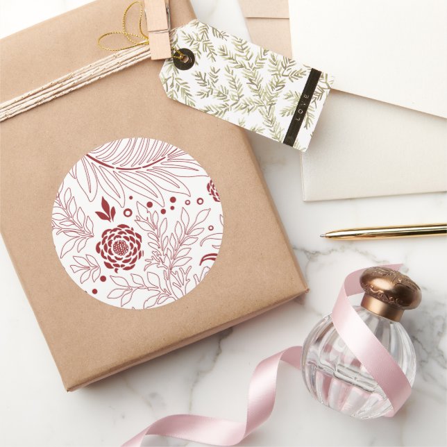Blumendesign 28 runder aufkleber (Schenken)