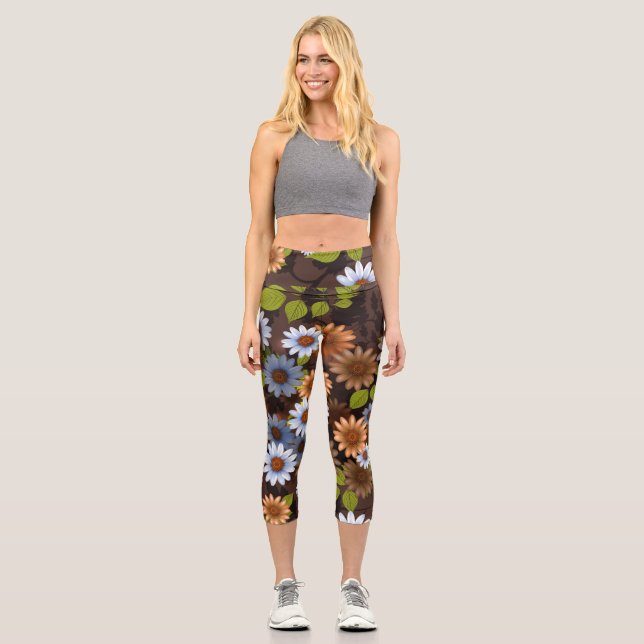Blumendesign 2 capri leggings (Vorderseite)
