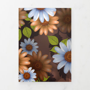 Blumendesign 2 dreifach gefaltete urlaubskarte