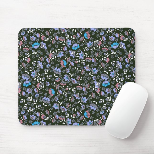 Blumendesign auf schwarz mousepad (Mit Mouse)
