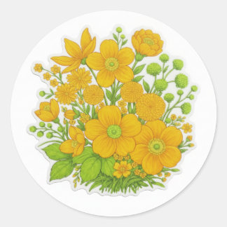 Blumendesign-Druckkunst  Runder Aufkleber