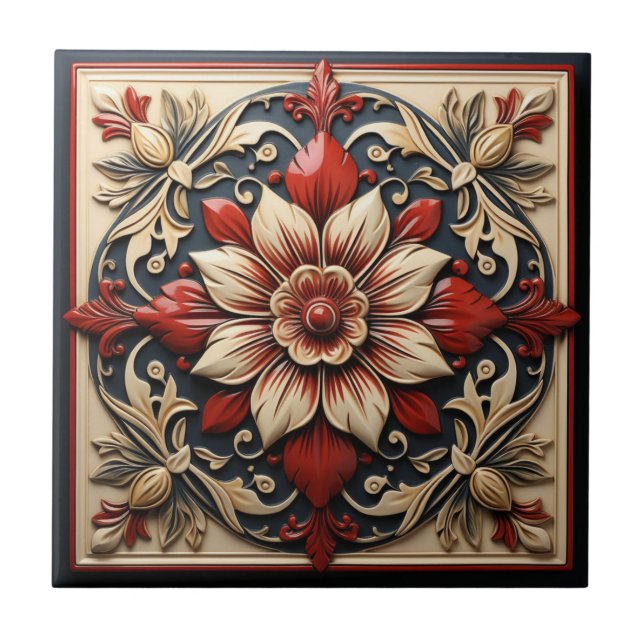 Blumendesign Fliese (Vorderseite)