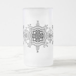 Blumendesign-Frosted-Mug Mattglas Bierglas