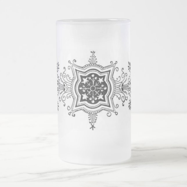 Blumendesign-Frosted-Mug Mattglas Bierglas (Mittel)