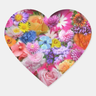Blumendesign-Heftaufkleber Herz-Aufkleber