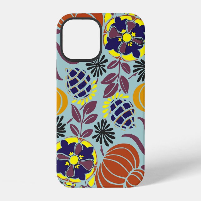 Blumendesign-Hintergrund iPhone 12 Hülle (Rückseite)