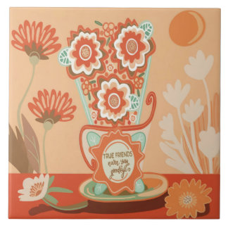 Blumendesign im einzigartigen Stil Fliese