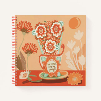 Blumendesign im einzigartigen Stil Spiralblock Notizbuch
