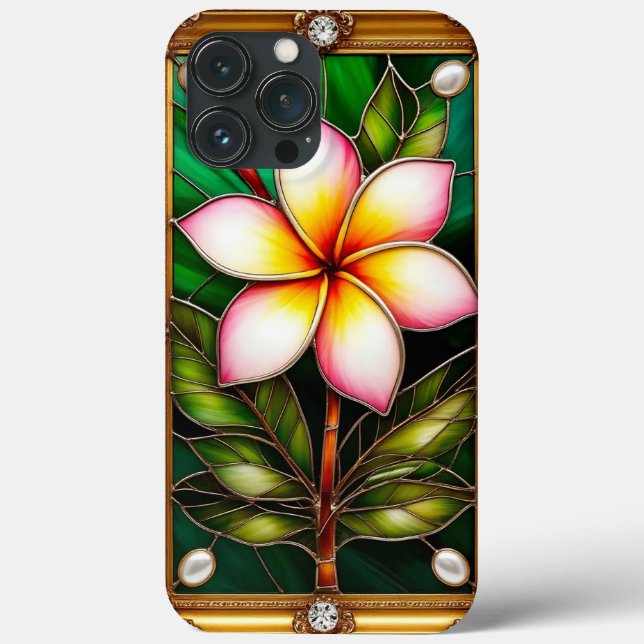 Blumendesign im goldenen Rahmen Case-Mate iPhone Hülle (Rückseite)