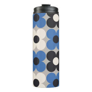 Blumendesign im nahtlosen Muster. Skandinavischer Thermosbecher