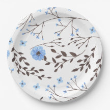 Blumendesign in blau und braun