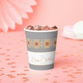 Blumendesign in Pfirsich Pappbecher