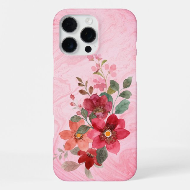 Blumendesign iPhone 16 Pro Max Hülle  (Rückseite)