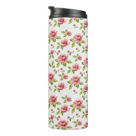 Blumendesign-Kunst der Rose Thermosbecher