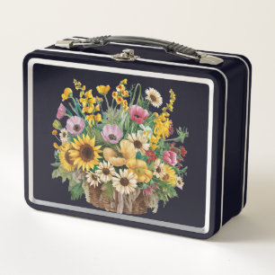 Blumendesign-Lunchbox Metall Brotdose