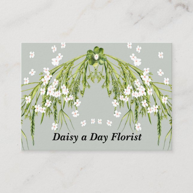 Blumendesign mit Daisies und Kräuterfabriken-Pflan Visitenkarte (Vorderseite)