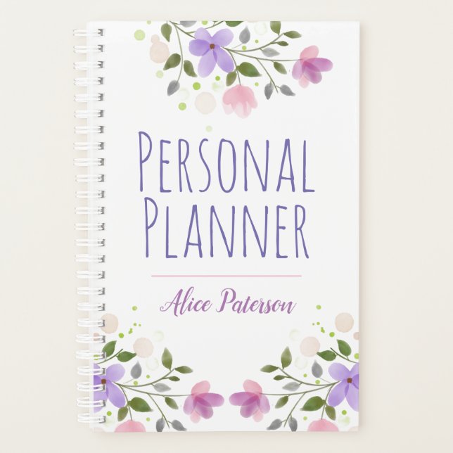 Blumendesign mit dem Namen des Eigentümers Persona Planer (Vorderseite)