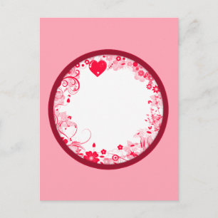 Blumendesign mit Herz Postkarte