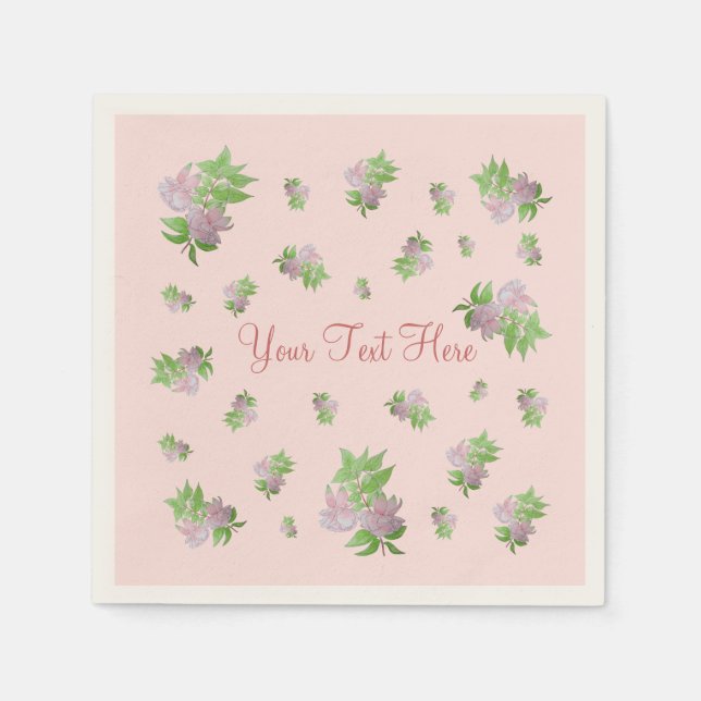 Blumendesign mit kleinen hübsch rosa Blume Serviette (Vorderseite)