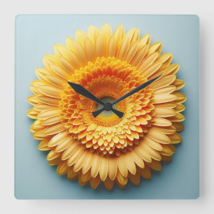 Blumendesign Quadratische Wanduhr