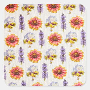 Blumendesign Quadratischer Aufkleber