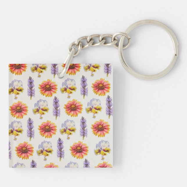 Blumendesign Schlüsselanhänger (Rückseite)