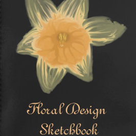 Blumendesign Sketchbook Schwarz mit Daffodien Notizbuch