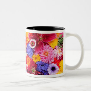 Blumendesign von Dalhia, Orientalische Lilien, Zweifarbige Tasse