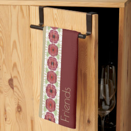 Blumendesigner in Rosa und Beige Geschirrtuch