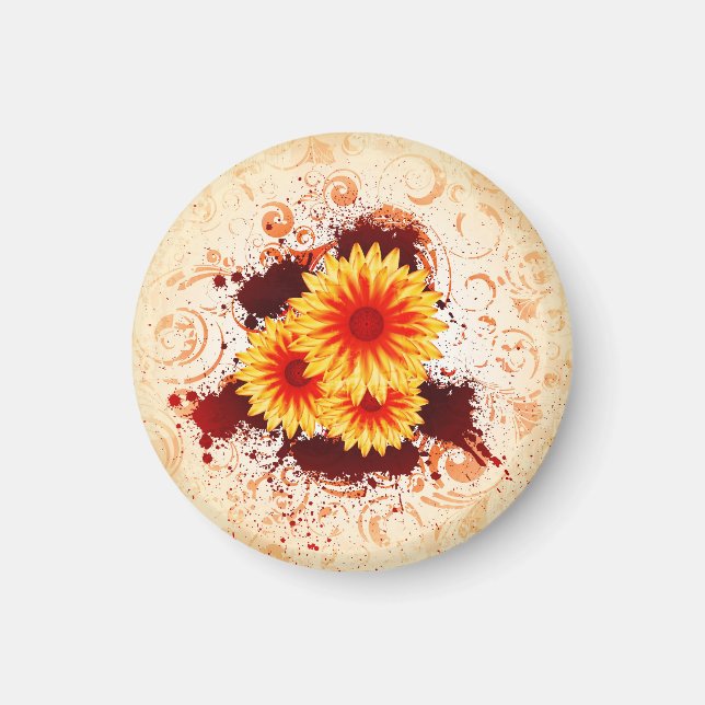 Blumendesignmagnet Magnet (Vorne)