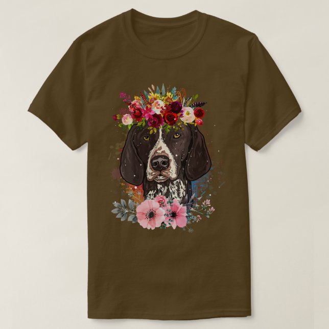 Blumendeutsch Kurzhaar Liebe T-Shirt (Design vorne)