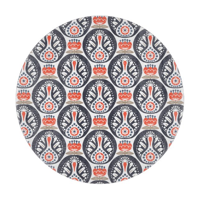 Blumendie türkei-Volkskunst-Muster Schneidebrett (Vorderseite)