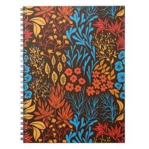 Blumendoodles dunkel notizblock