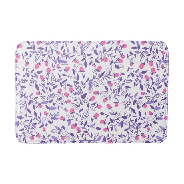 Blumendoodles, rosa und violett badematte (Vorderseite)