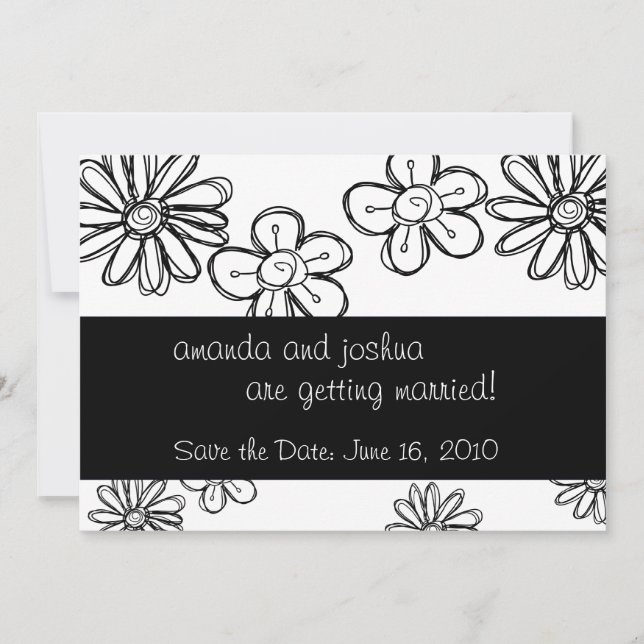Blumendoodles Save the Date (Vorderseite)