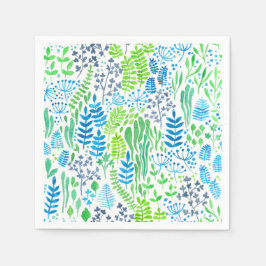 Blumendoodles, weiß serviette