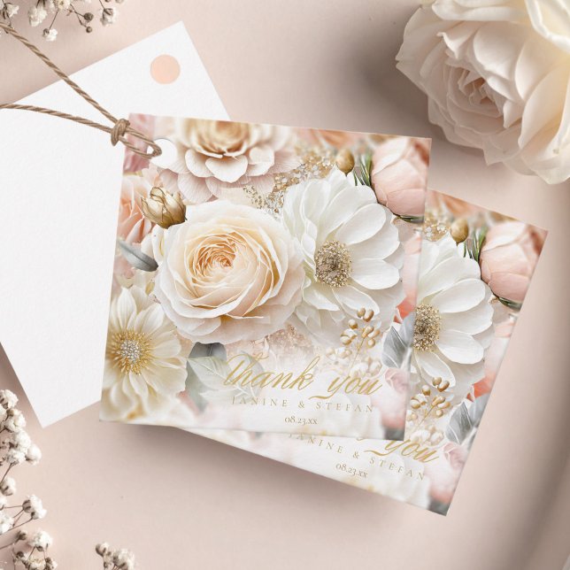 Blumendrama Wedding Danke White ID1022 Geschenkanhänger (Von Creator hochgeladen)
