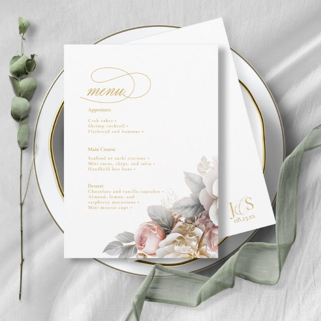 Blumendrama Wedding Menu ID1022 Menükarte (Von Creator hochgeladen)