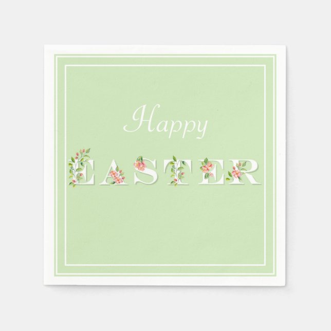 Blumendruck auf Pastell Green Oaster Napkins Serviette (Vorderseite)