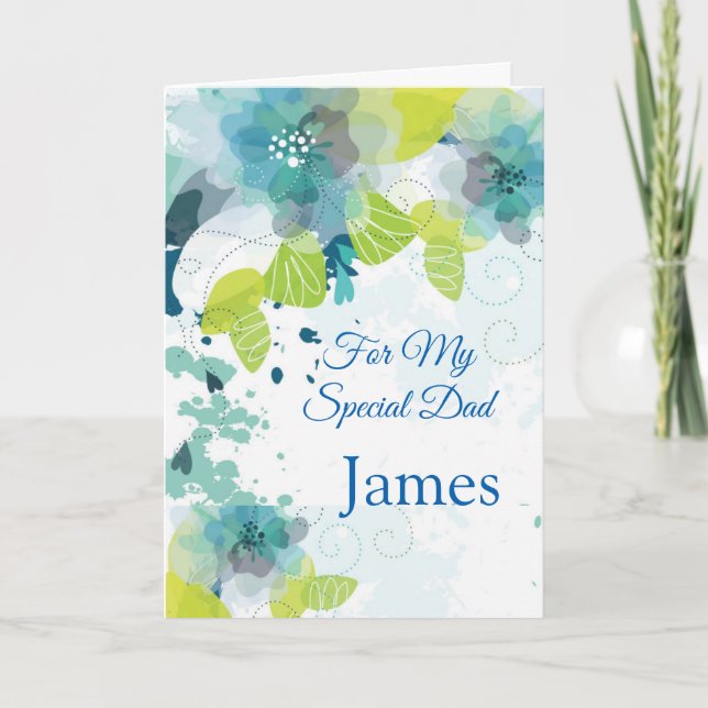 Blumendruck Individuelle Name Card-Vatertag Card Karte (Vorderseite)