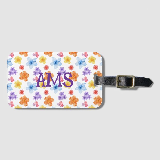 Blumendruck Single-seitig Gepäckanhänger W/Kartens (Vorderseite (Horizontal))