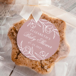 Blumendusche Rose Babydusche Runder Aufkleber