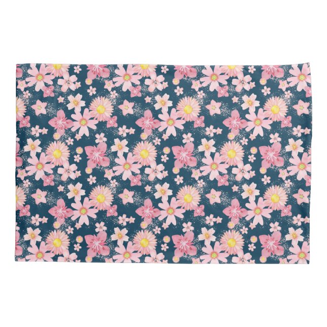 Blumendusche Schneefräse Blue Pillow Case Kissenbezug (Rückseite)