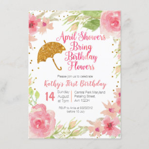 Blumenduschen bringen Blume zum Geburtstag Einladung