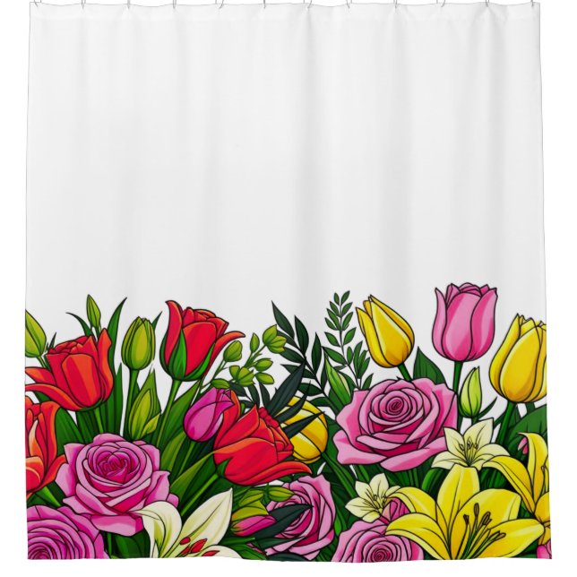 Blumenduschvorhang Duschvorhang (Vorderseite)