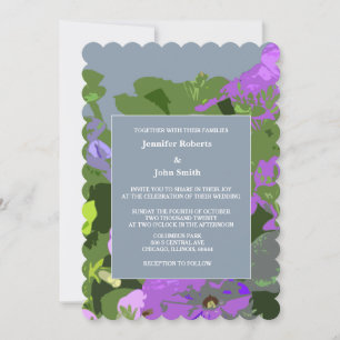 Blumendusty Abstraktes Violett Hochzeitsfeier Einladung