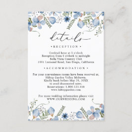 Blumendusty Blue Details Hochzeit Begleitkarte